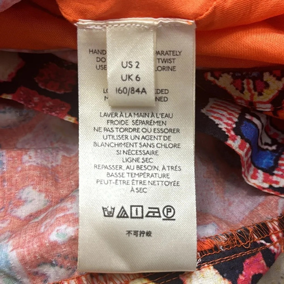 Anthropologie Floral Abstract Maxi Dress in Red Motif V Neck Boho Womens Size 2 - Picture 11 of 16